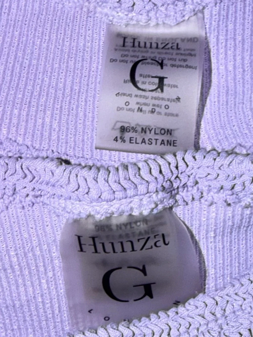 Hunza G Bikini Set Xandra Lilac Purple Swimwear Swimsuit Crinkle One Size